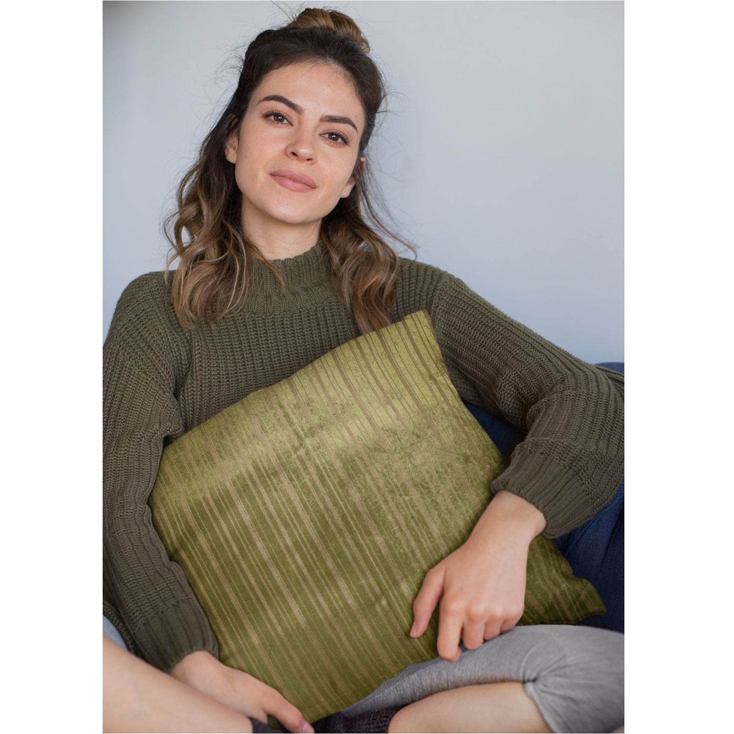 Wild Sage Green Gray and Cream Handmade Luxury Pillow - Plutus Brands