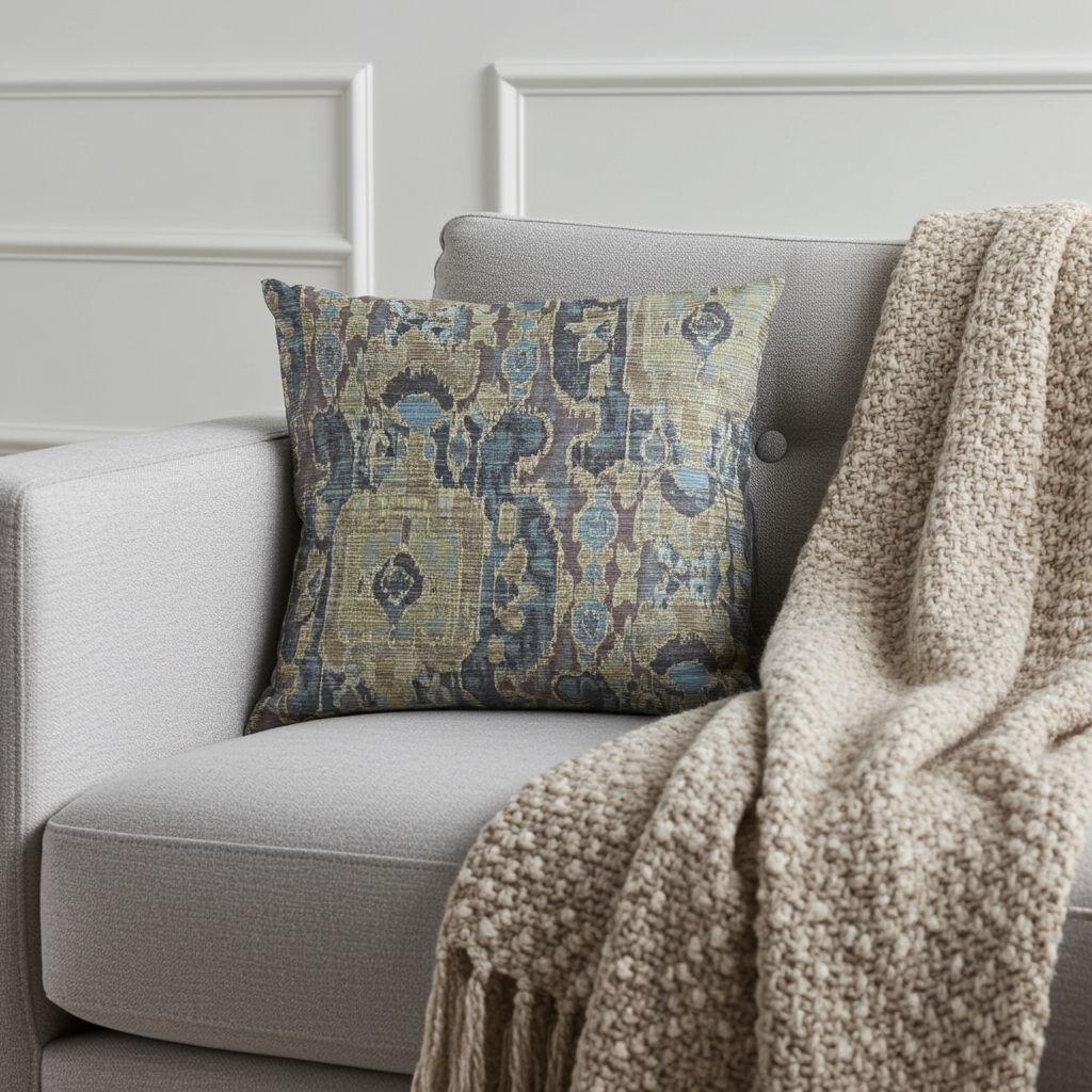 Sonoma Canyon Green Navy and Blue Handmade Luxury Pillow