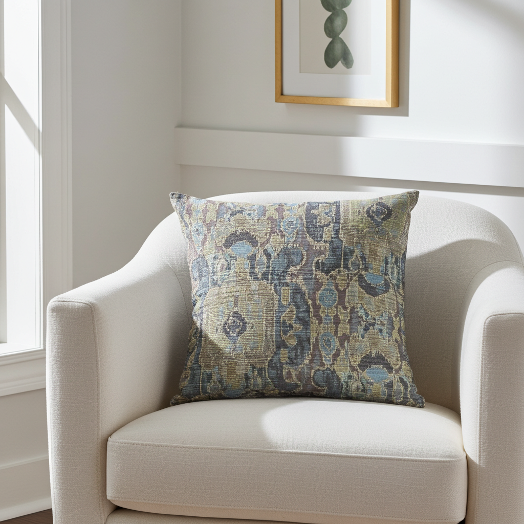Sonoma Canyon Green Navy and Blue Handmade Luxury Pillow