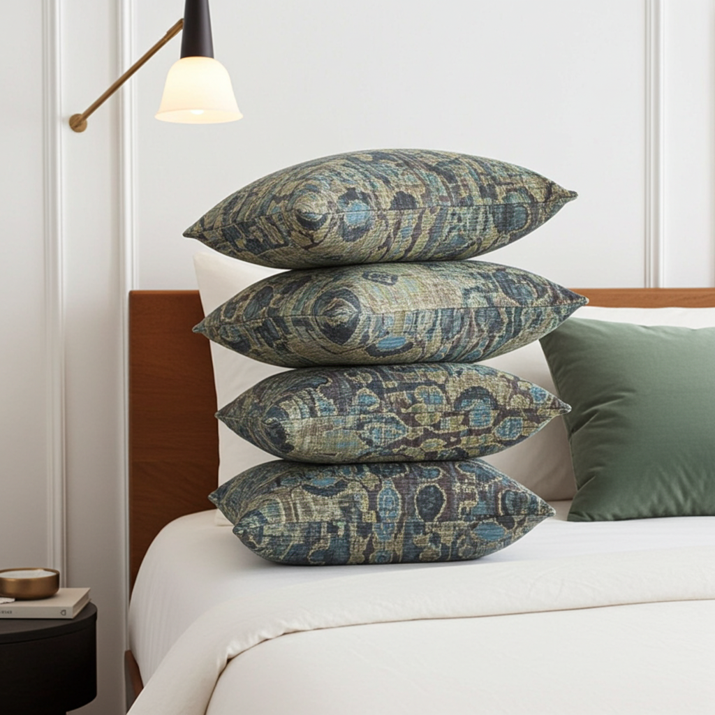 Sonoma Canyon Green Navy and Blue Handmade Luxury Pillow