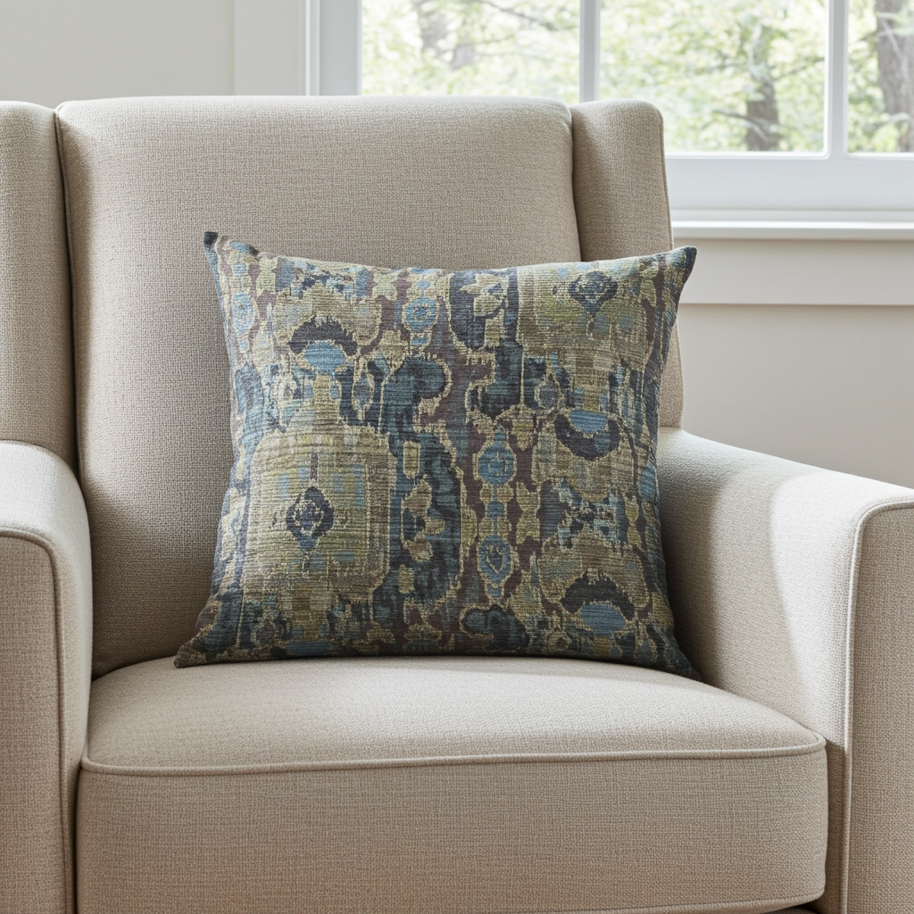 Sonoma Canyon Green Navy and Blue Handmade Luxury Pillow