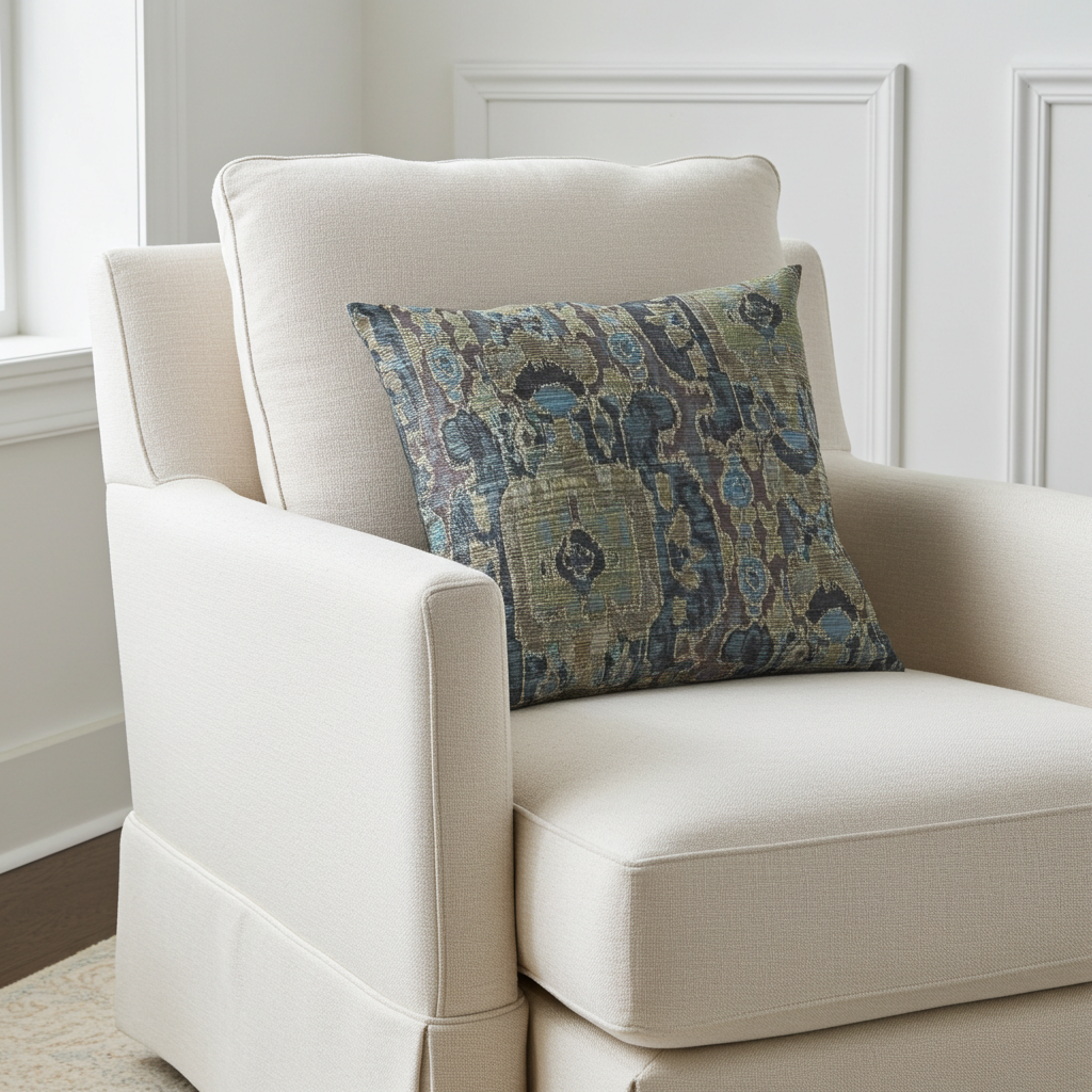 Sonoma Canyon Green Navy and Blue Handmade Luxury Pillow