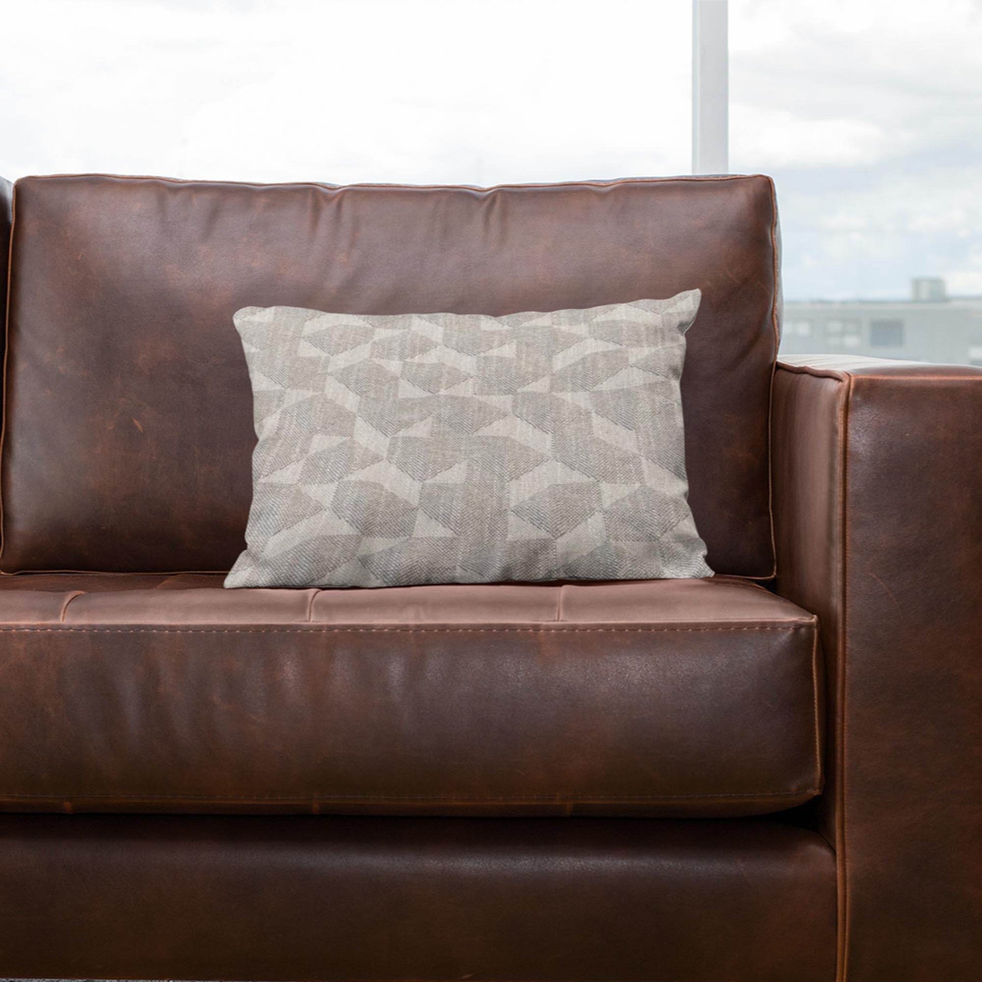 Plutus Gray Beige Sable Sand Dune Diamonds Luxury Throw Pillow - Plutus Brands