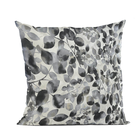 Plutus Black White Midnight Bloom Floral Luxury Throw Pillow - Plutus Brands