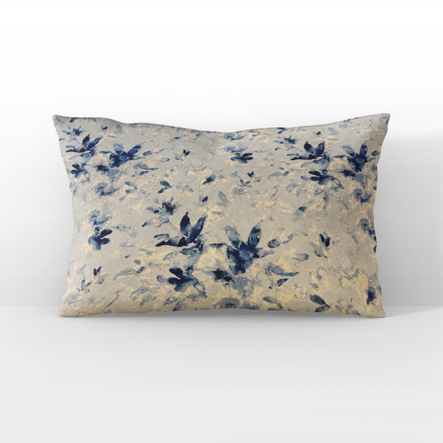 Plutus Blue Beige Coastal Breeze Floral Luxury Throw Pillow