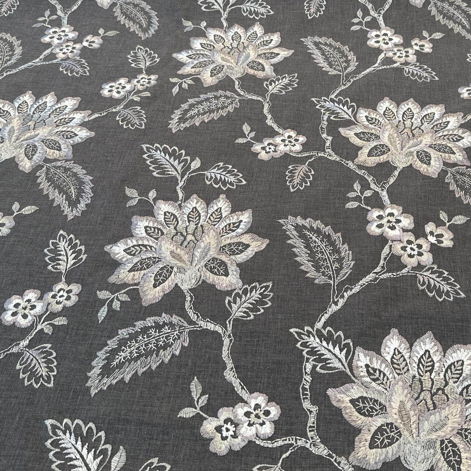 Plutus Gray Beige Whispering Petals Floral Luxury Throw Pillow - Plutus Brands