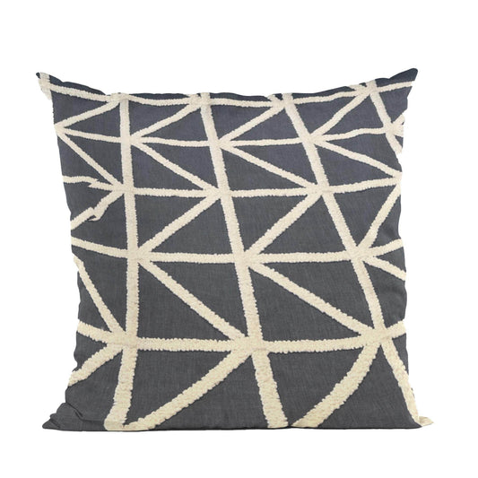 Plutus Black Beige Midnight Luxe Diamonds Luxury Throw Pillow - Plutus Brands