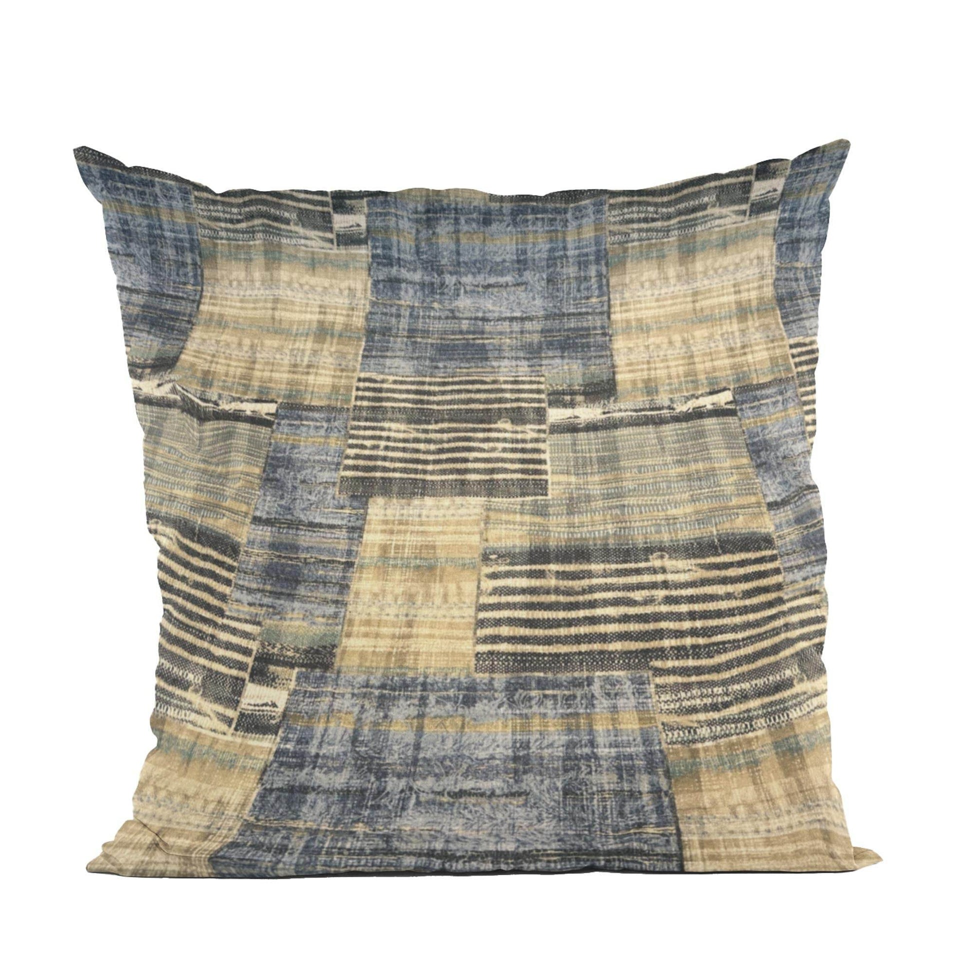 Plutus Green Blue Tranquil Mosaic Plaid Luxury Throw Pillow - Plutus Brands