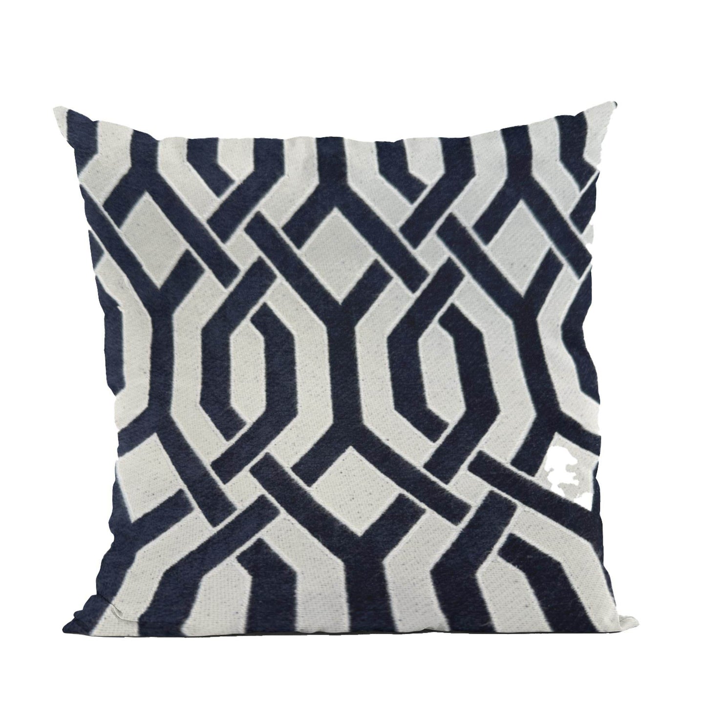 Plutus Navy Beige Opulent Trellis Imperial Trellis Luxury Throw Pillow - Plutus Brands