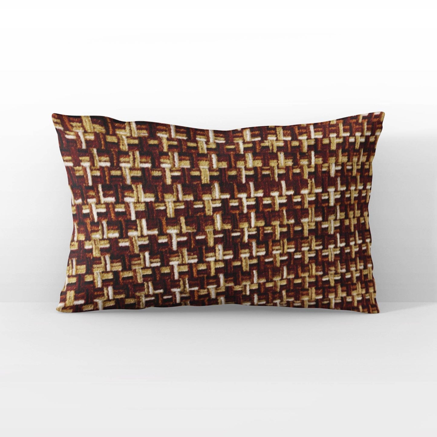 Plutus Brown Beige Earthy Houndstooth Houndstooth Luxury Throw Pillow - Plutus Brands