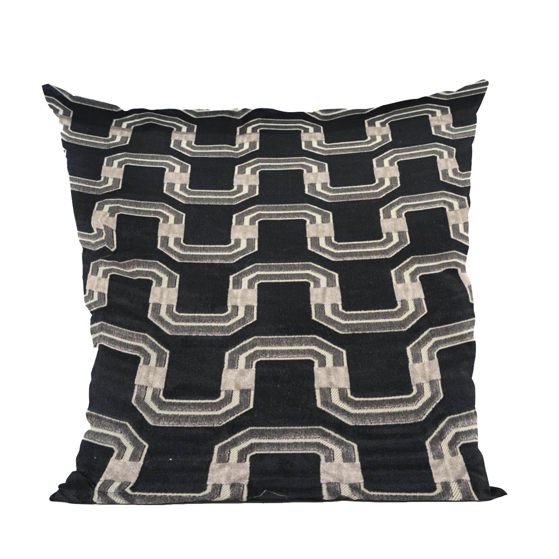 Plutus Black Beige Timeless Twist Chevron Luxury Throw Pillow - Plutus Brands