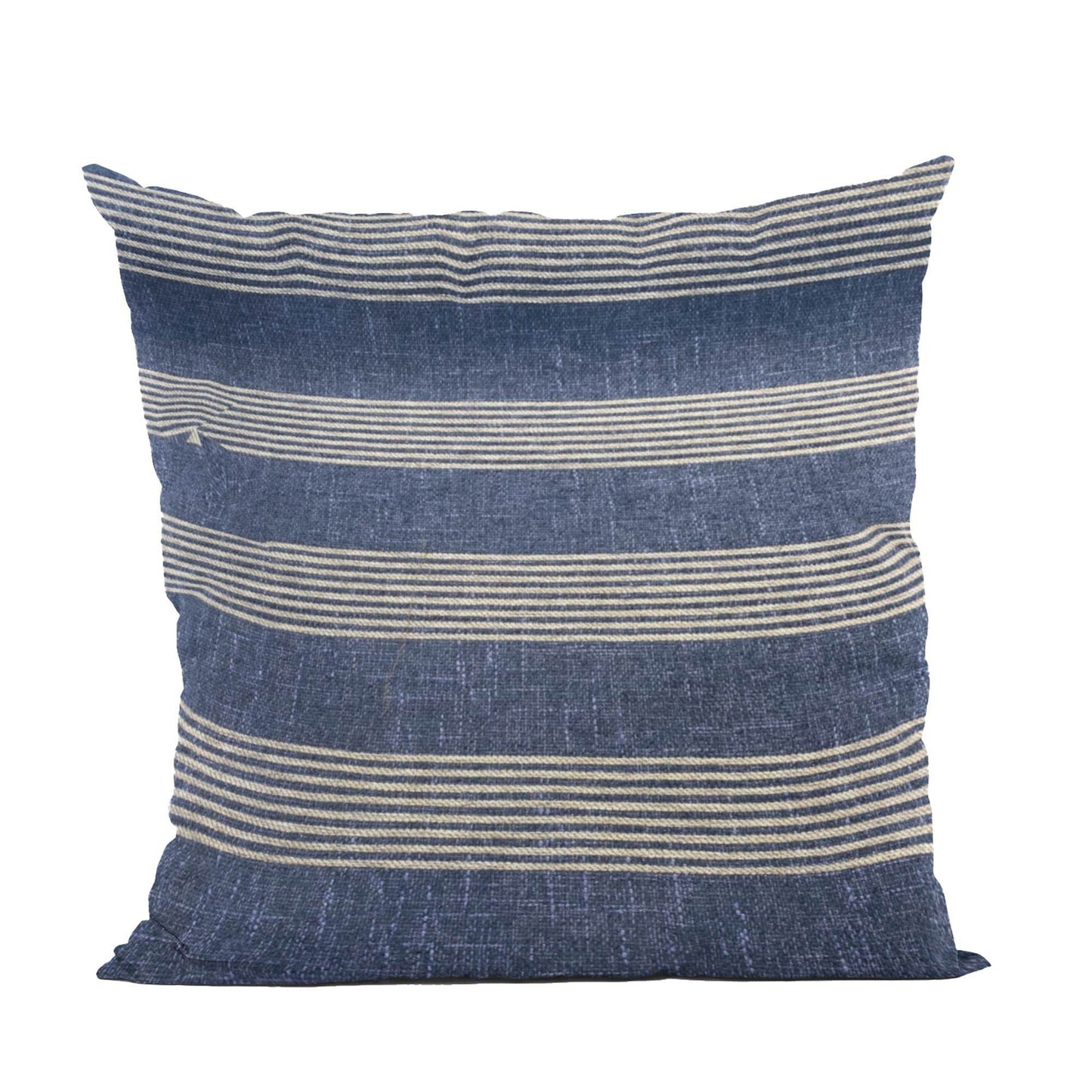 Plutus Blue Beige Skyline Stripes Stripe Luxury Throw Pillow - Plutus Brands