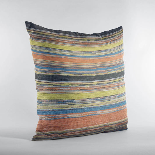 Plutus Yellow Red Black Vibrant Stripe Stripe Luxury Throw Pillow - Plutus Brands