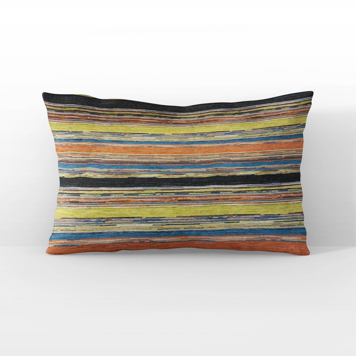Plutus Yellow Red Black Vibrant Stripe Stripe Luxury Throw Pillow - Plutus Brands