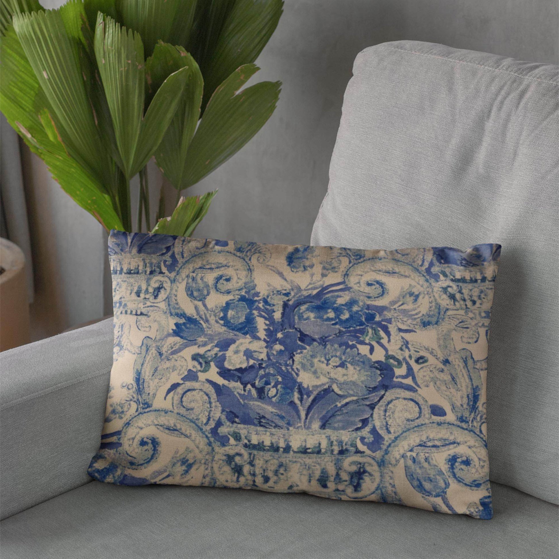 Plutus Blue Beige Ocean Breeze iKat Luxury Throw Pillow - Plutus Brands