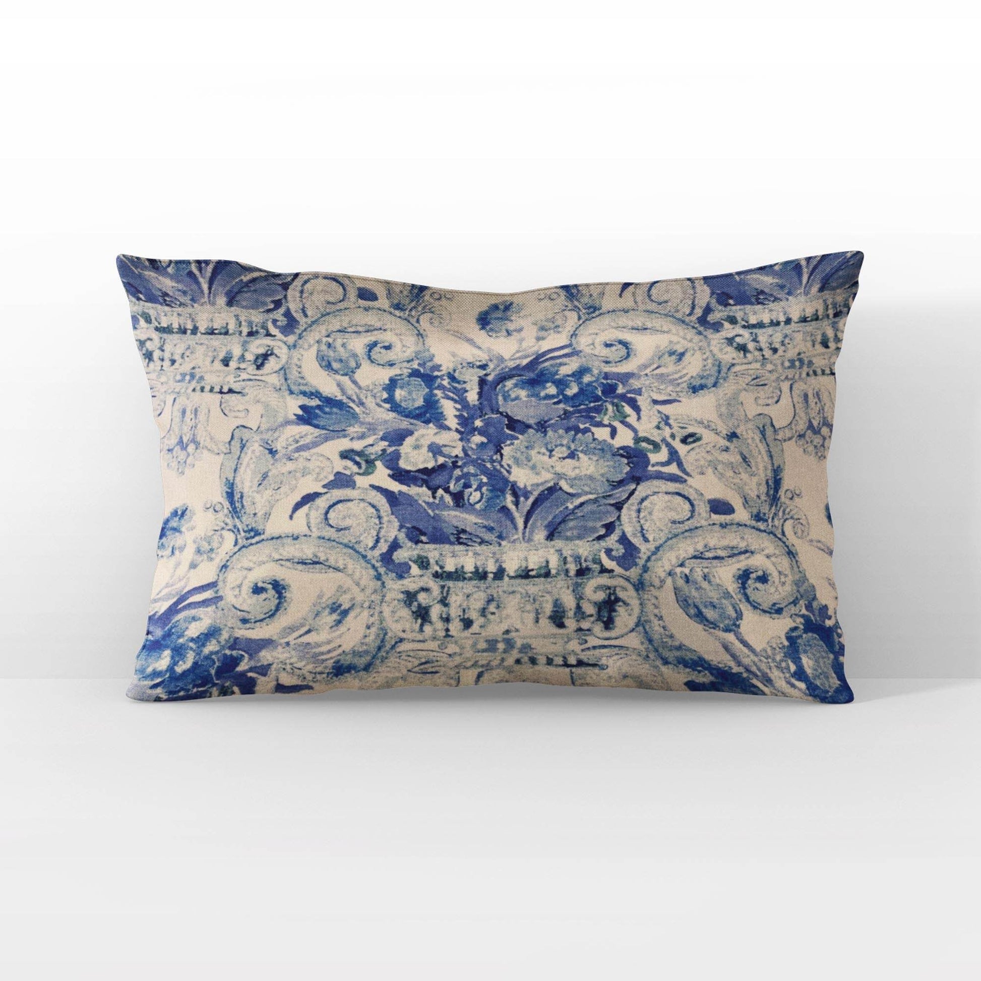 Plutus Blue Beige Ocean Breeze iKat Luxury Throw Pillow - Plutus Brands
