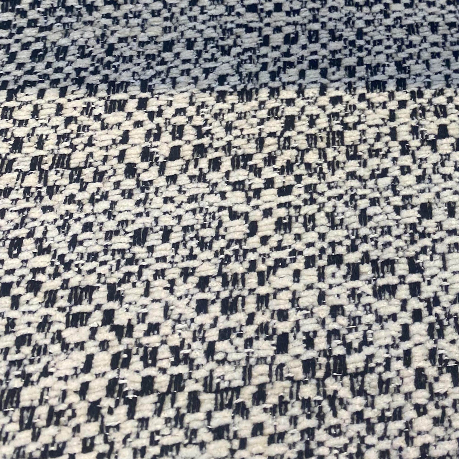 Plutus Blue Beige Classic Check Houndstooth Luxury Throw Pillow - Plutus Brands