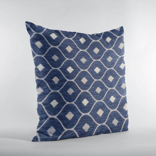 Plutus Navy Beige Nautical Dot Dots Luxury Throw Pillow - Plutus Brands