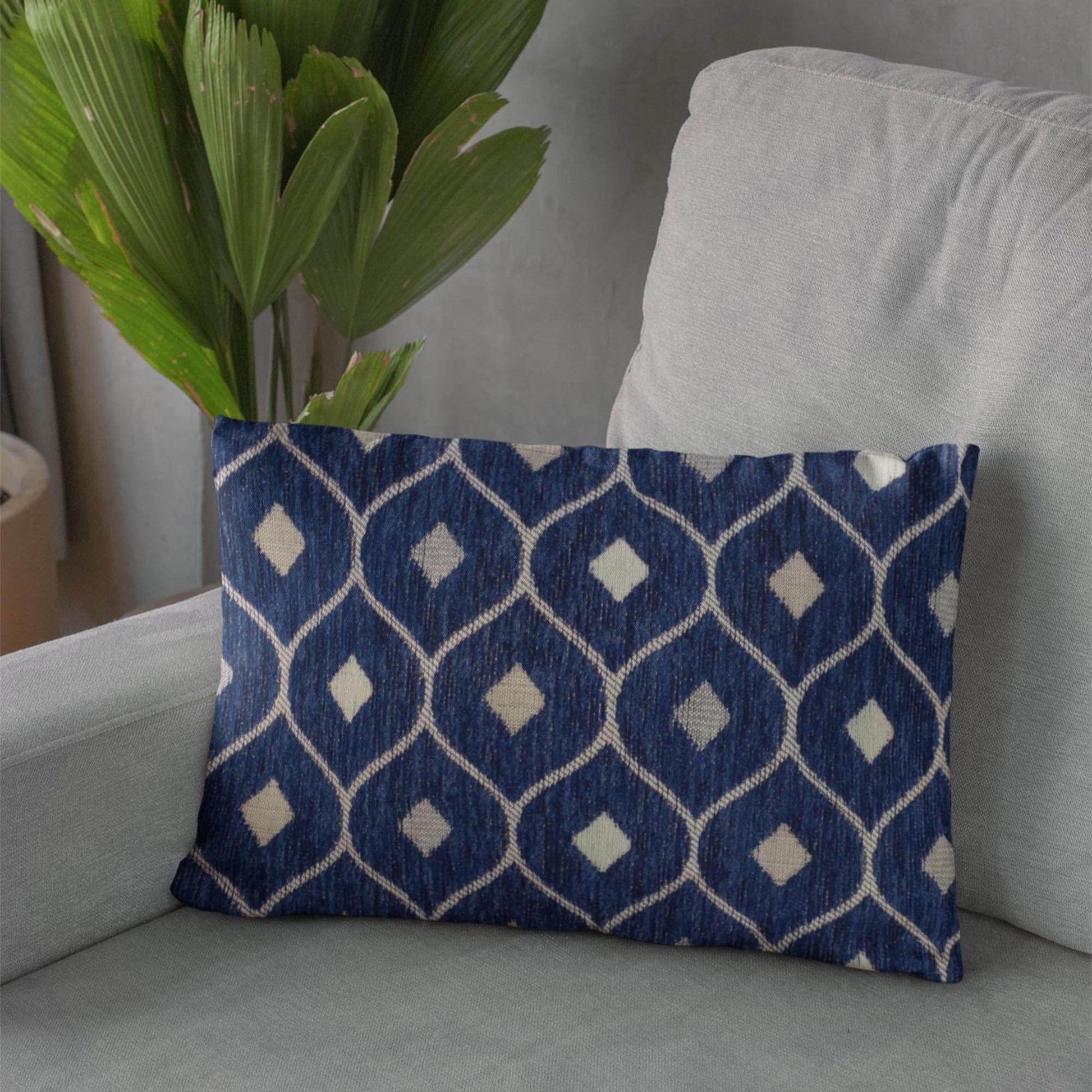 Plutus Navy Beige Nautical Dot Dots Luxury Throw Pillow - Plutus Brands