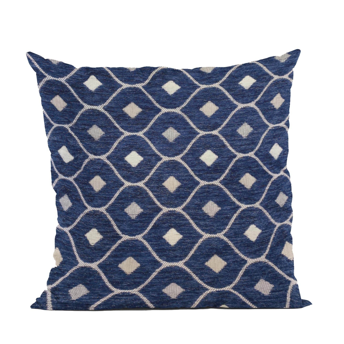 Plutus Navy Beige Nautical Dot Dots Luxury Throw Pillow - Plutus Brands