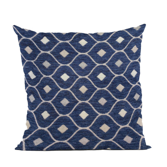 Plutus Navy Beige Nautical Dot Dots Luxury Throw Pillow - Plutus Brands