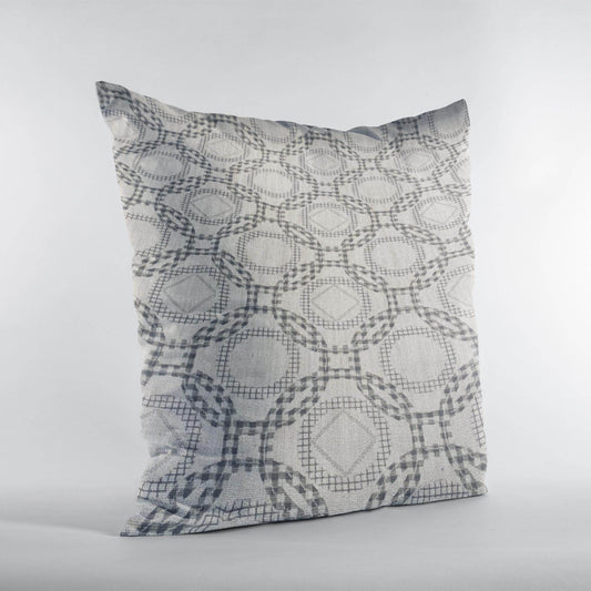 Plutus Beige Gray Serene Circles Circle Luxury Throw Pillow - Plutus Brands