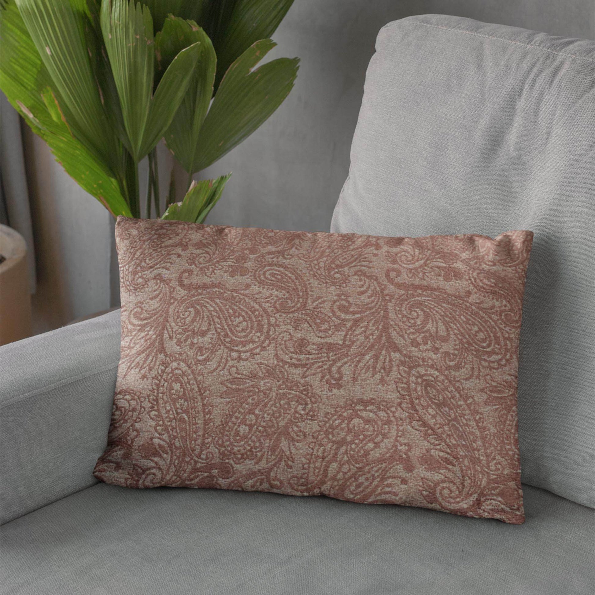Plutus Terracotta Rustic Paisley Paisley Luxury Throw Pillow - Plutus Brands