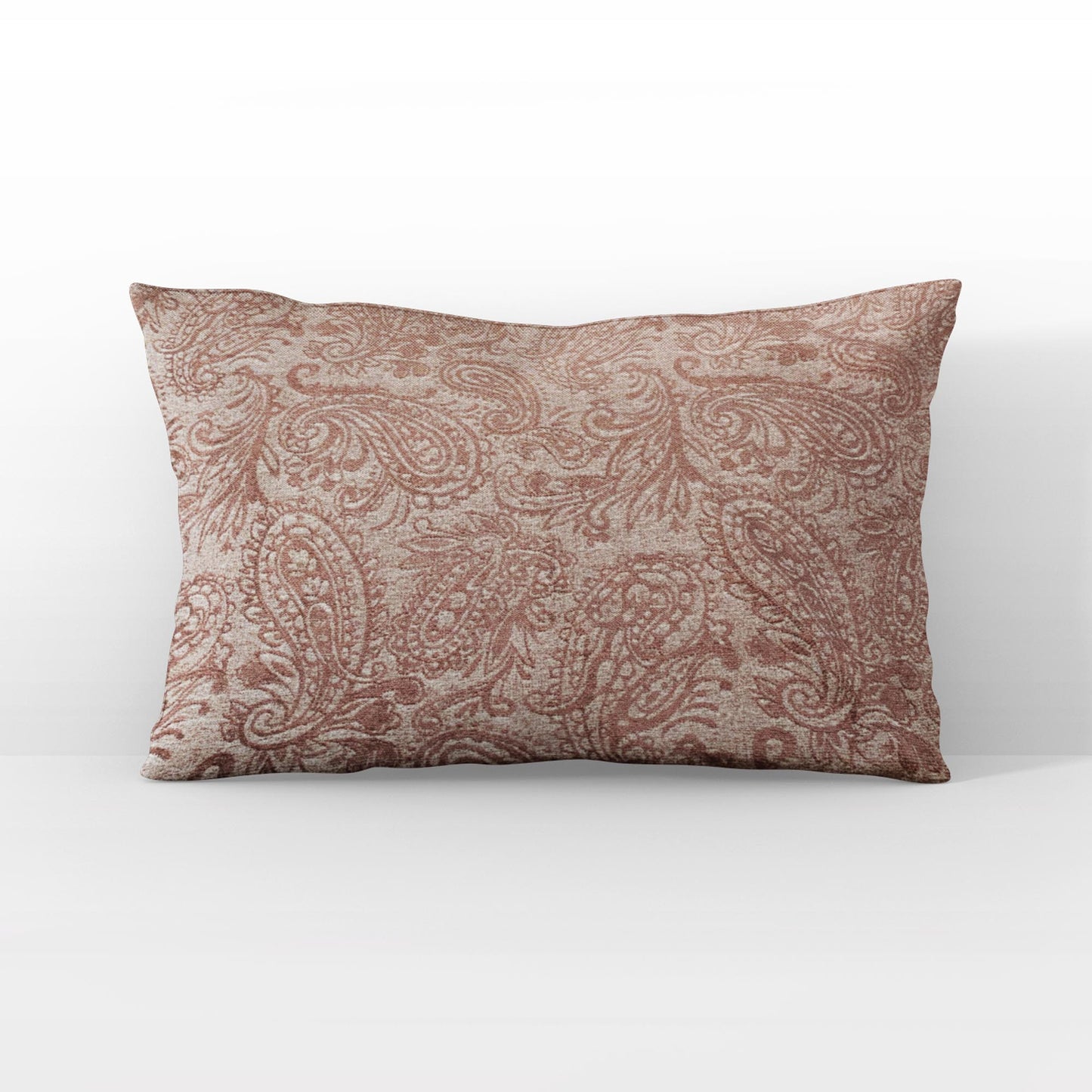 Plutus Terracotta Rustic Paisley Paisley Luxury Throw Pillow