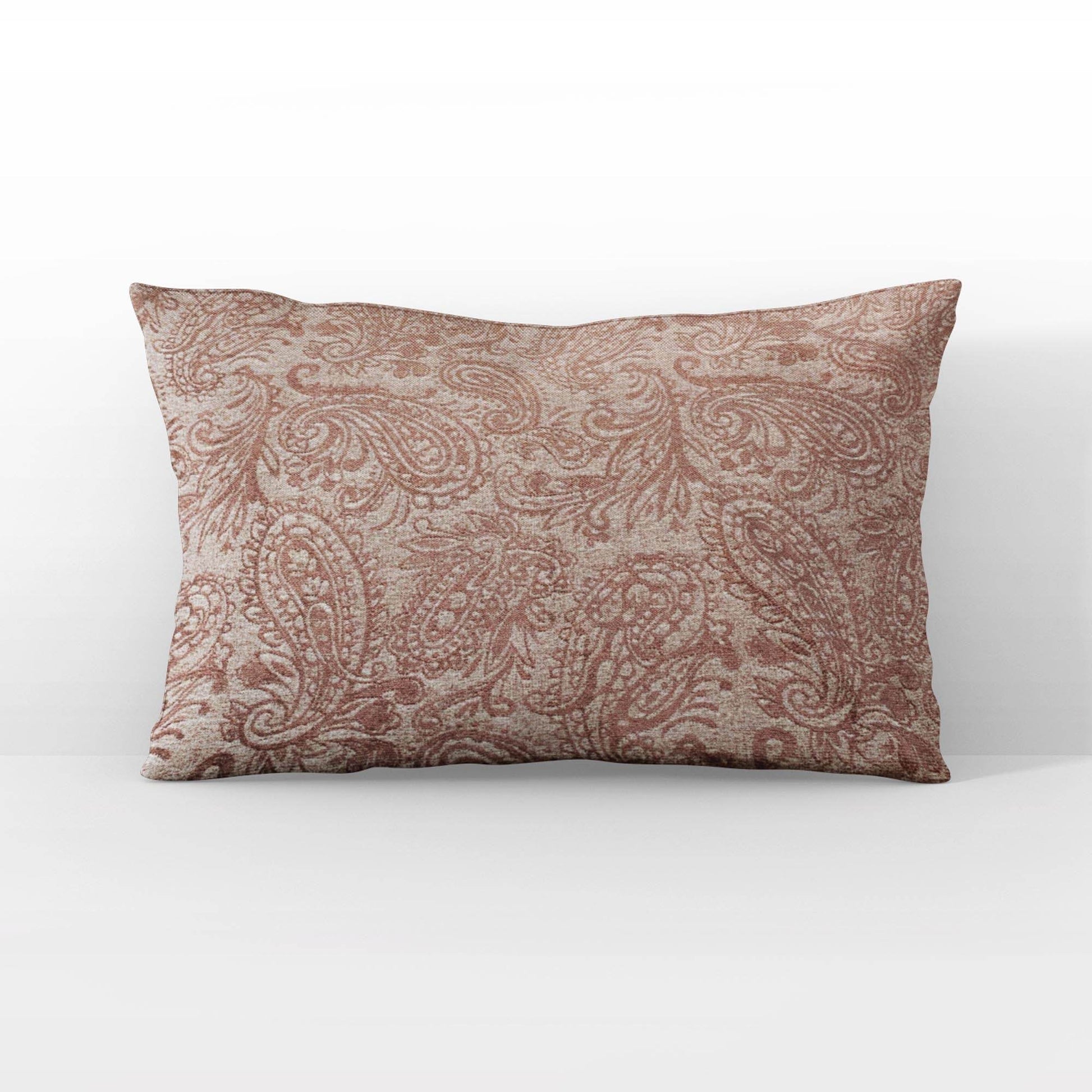Plutus Terracotta Rustic Paisley Paisley Luxury Throw Pillow - Plutus Brands