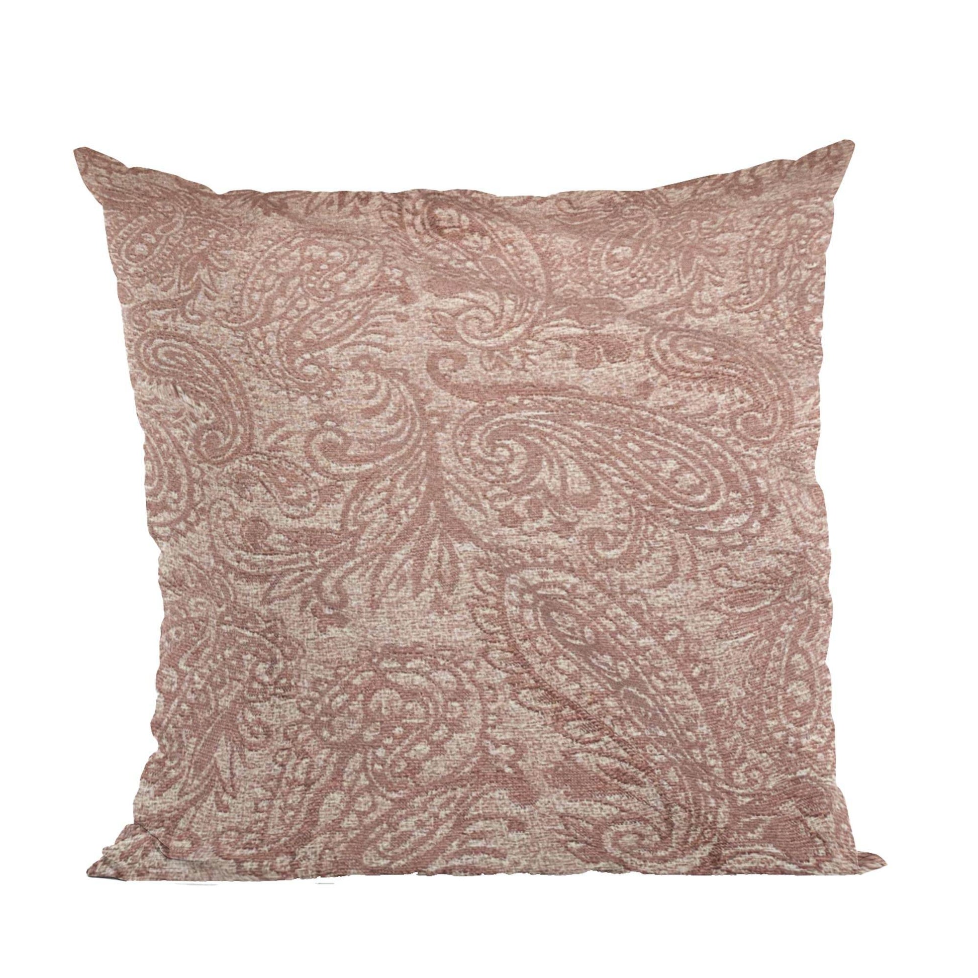 Plutus Terracotta Rustic Paisley Paisley Luxury Throw Pillow - Plutus Brands