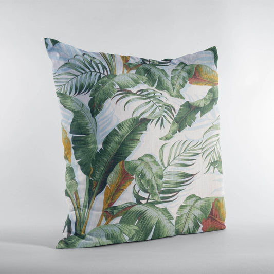 Plutus Green White Leafy Luxe Floral Luxury Throw Pillow - Plutus Brands