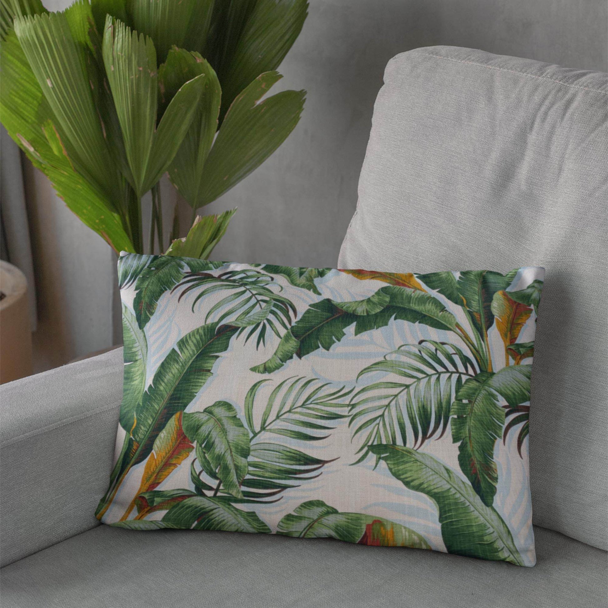 Plutus Green White Leafy Luxe Floral Luxury Throw Pillow - Plutus Brands