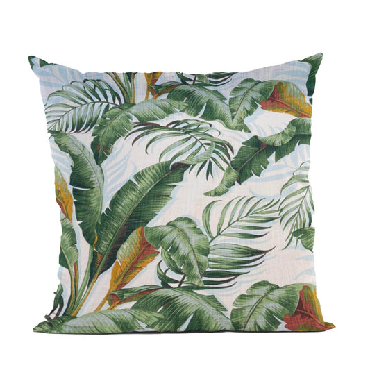 Plutus Green White Leafy Luxe Floral Luxury Throw Pillow - Plutus Brands