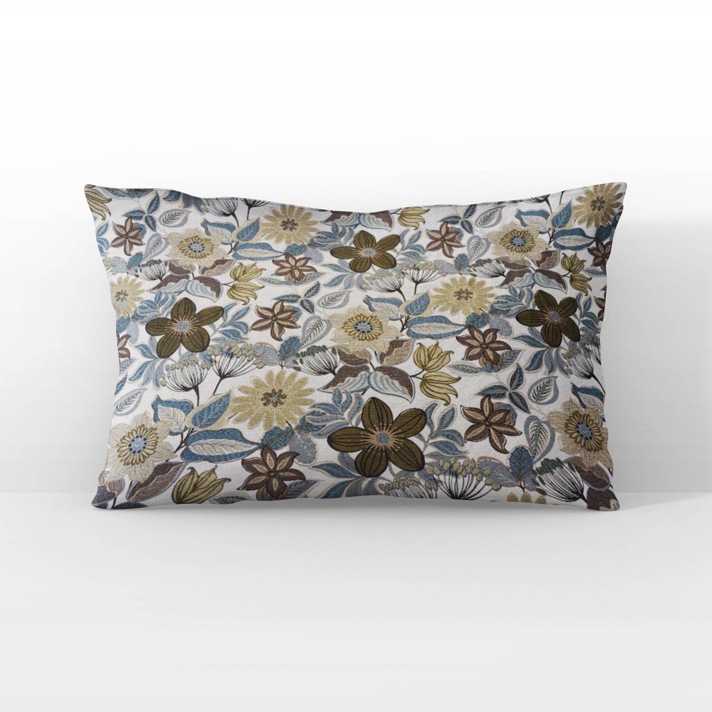 Plutus Gray Yellow Brown Harvest Bloom Floral Luxury Throw Pillow - Plutus Brands