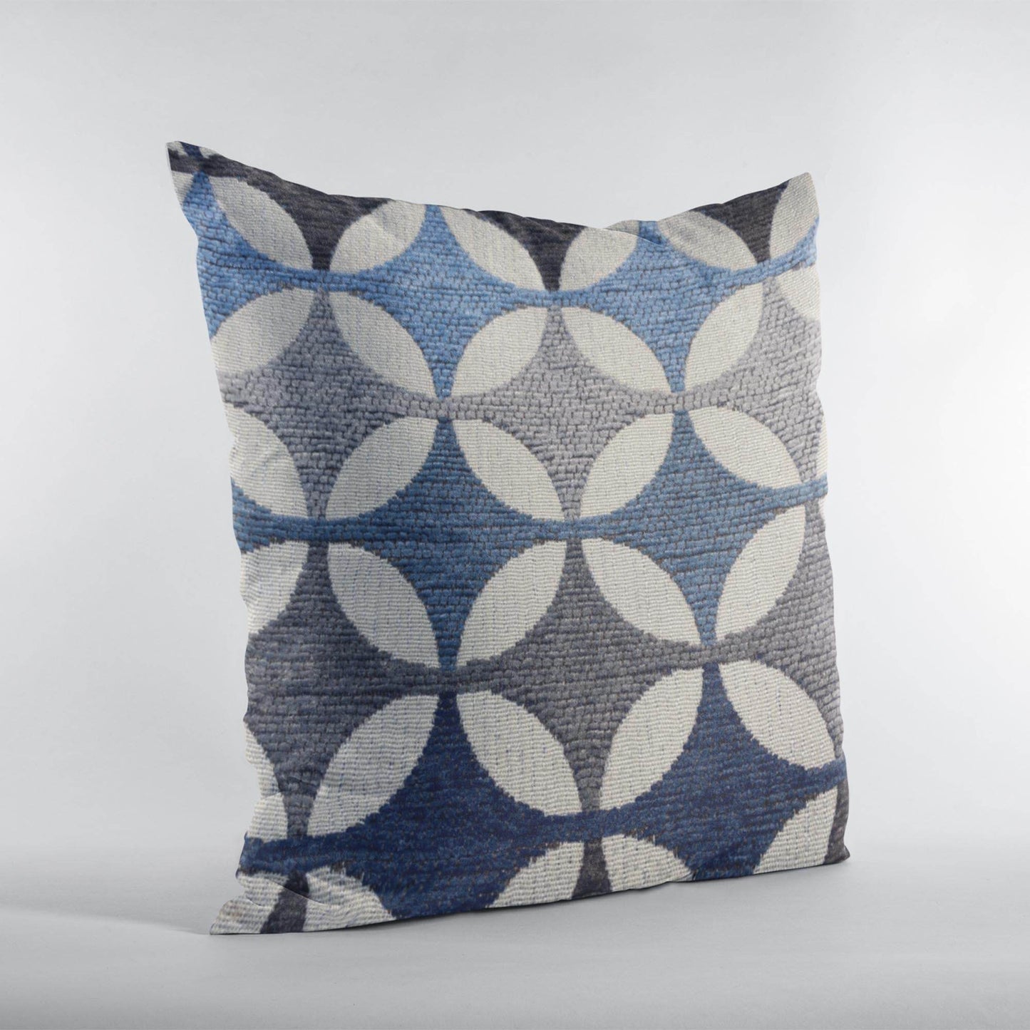 Plutus Gray Blue Biege Coastal Prism Diamonds Luxury Throw Pillow - Plutus Brands