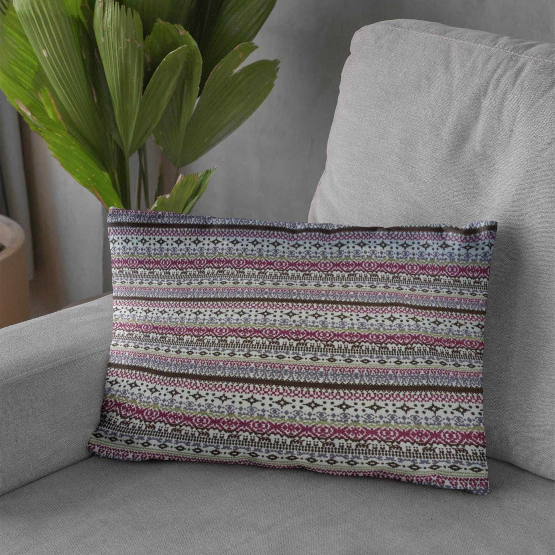 Plutus Red Navy Beige Nautical Stripe Stripe Luxury Throw Pillow - Plutus Brands