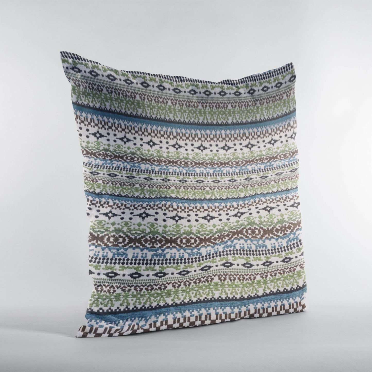 Plutus Green Red Blue Vibrant Horizon Stripe Luxury Throw Pillow - Plutus Brands