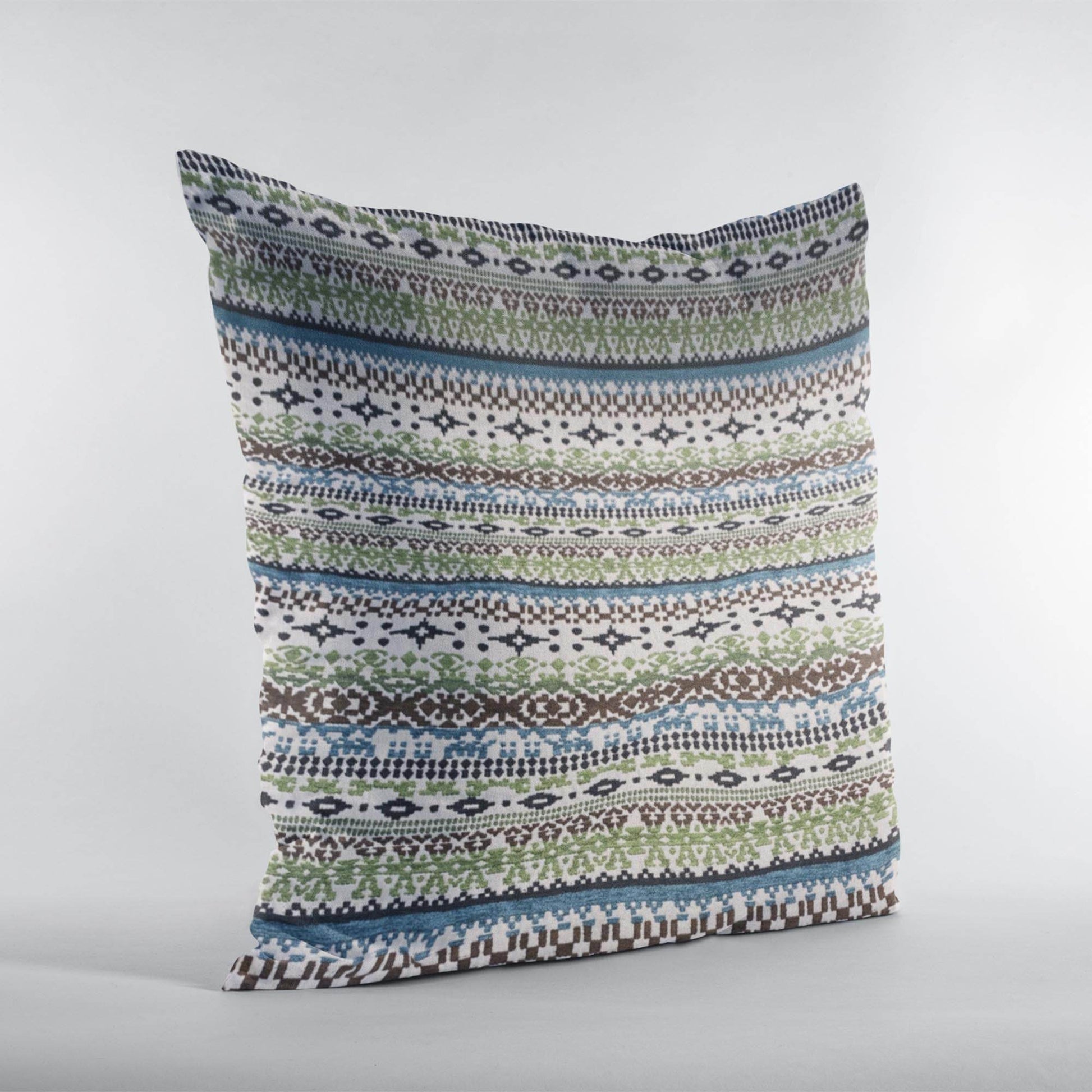 Plutus Green Red Blue Vibrant Horizon Stripe Luxury Throw Pillow - Plutus Brands