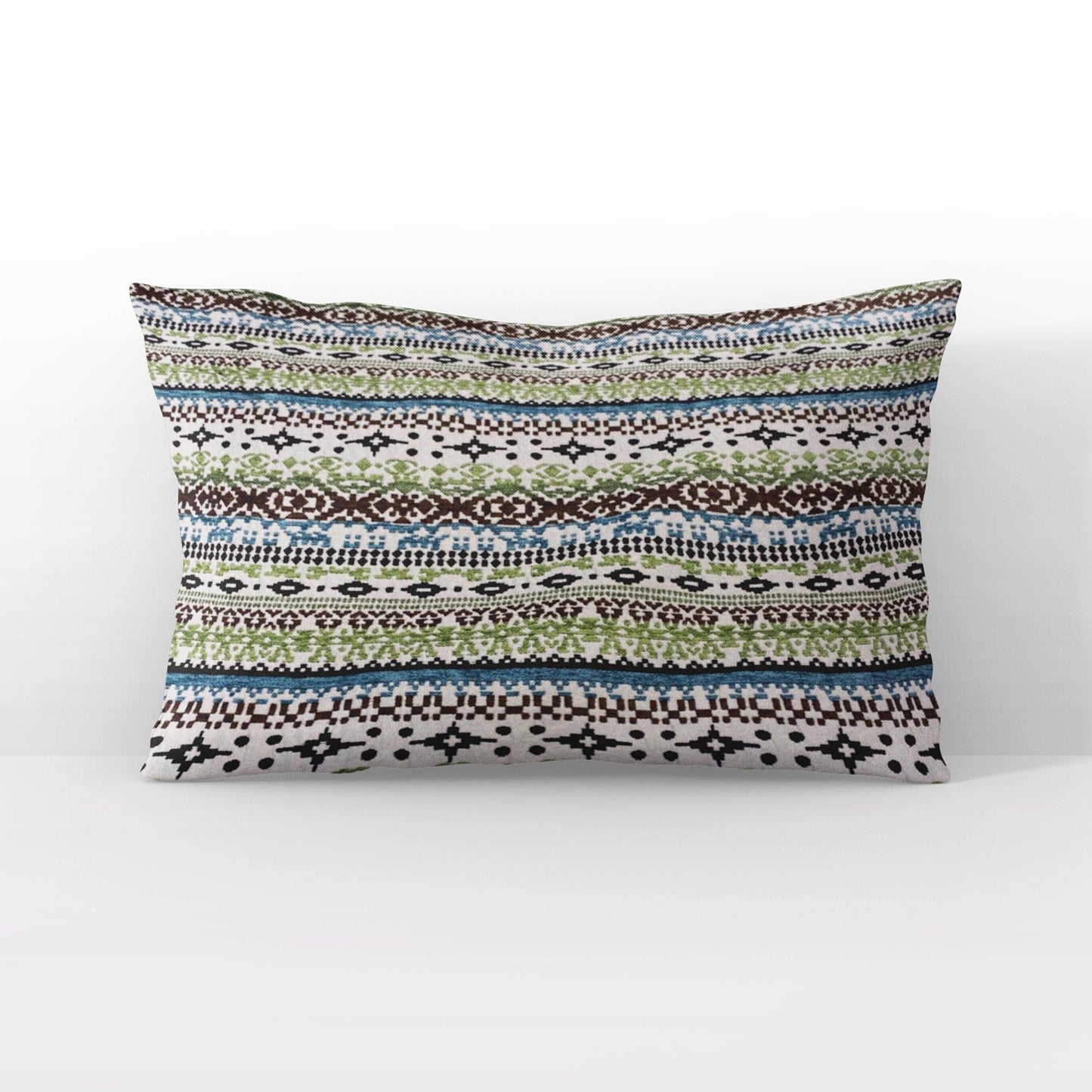 Plutus Green Red Blue Vibrant Horizon Stripe Luxury Throw Pillow - Plutus Brands