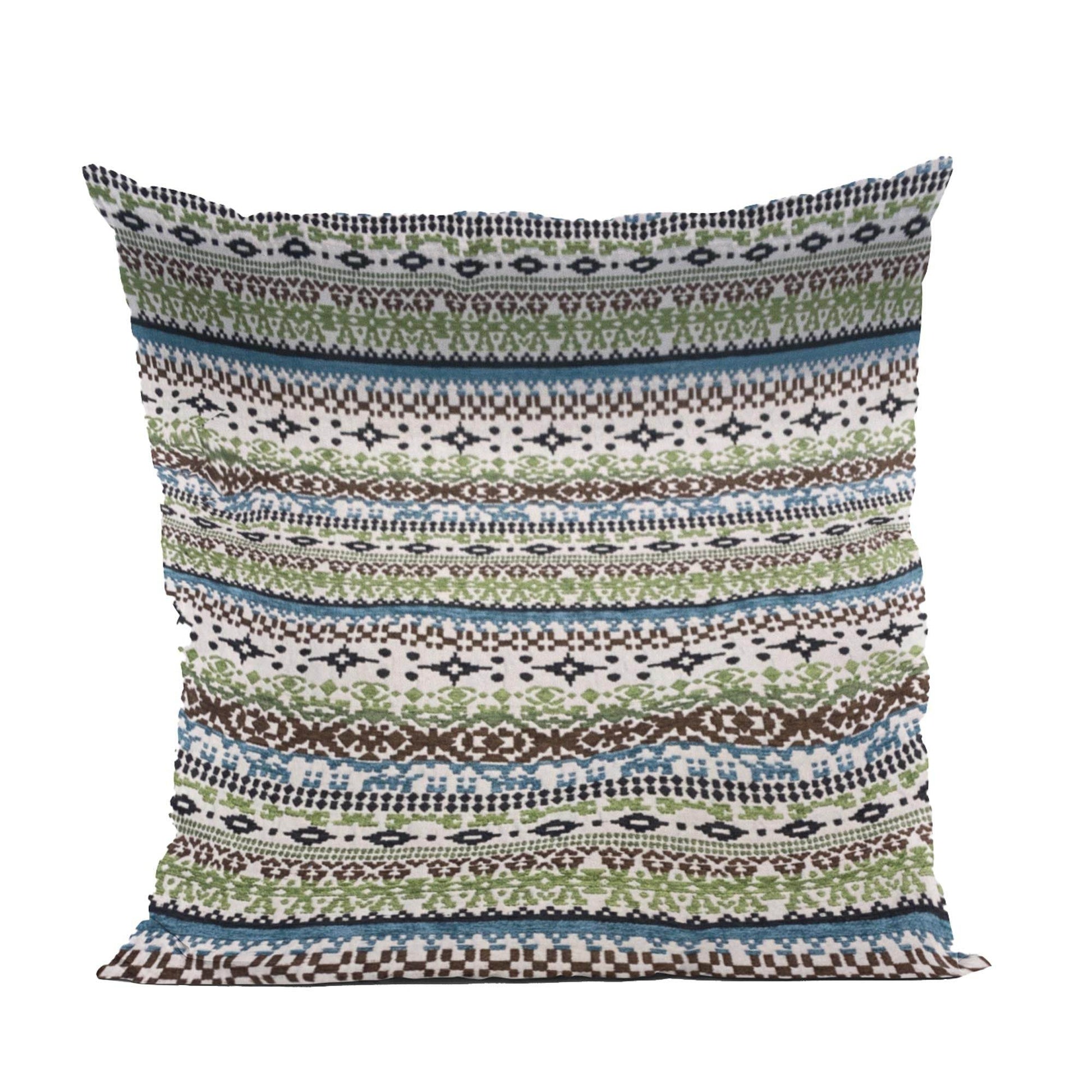 Plutus Green Red Blue Vibrant Horizon Stripe Luxury Throw Pillow - Plutus Brands