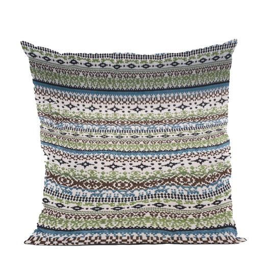 Plutus Green Red Blue Vibrant Horizon Stripe Luxury Throw Pillow - Plutus Brands