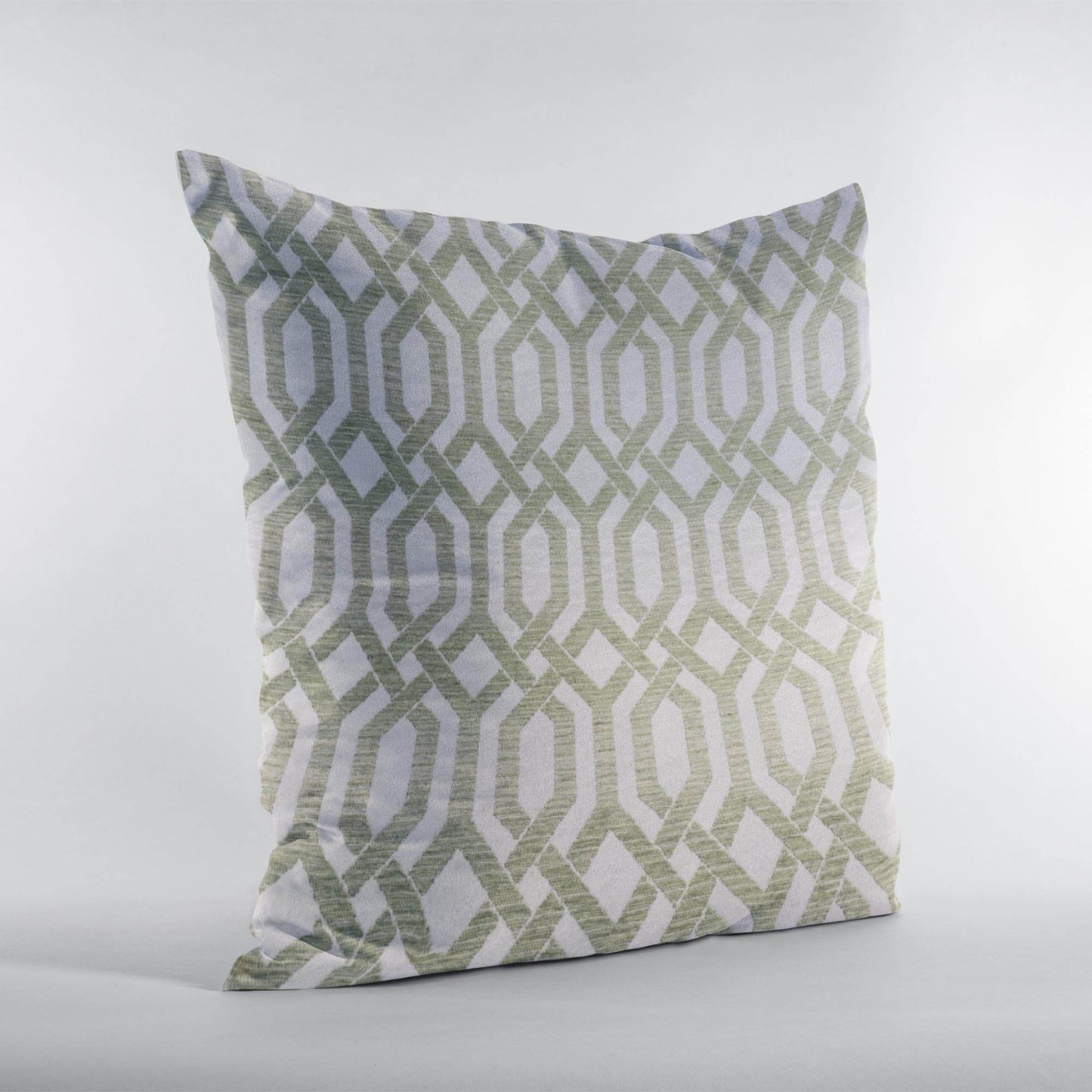 Plutus Green Beige Serene Meadow Imperial Trellis Luxury Throw Pillow - Plutus Brands