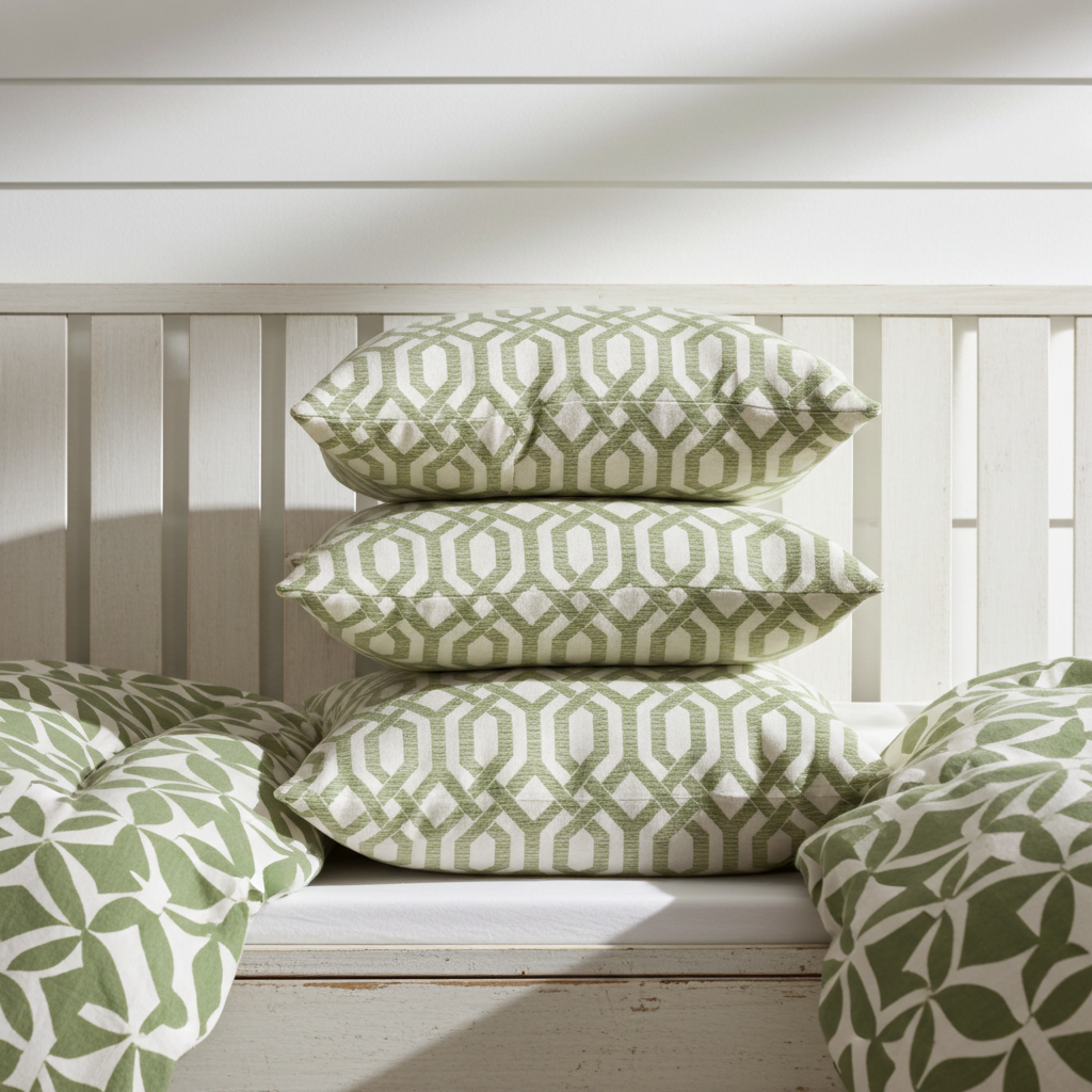 Plutus Green Beige Serene Meadow Imperial Trellis Luxury Throw Pillow