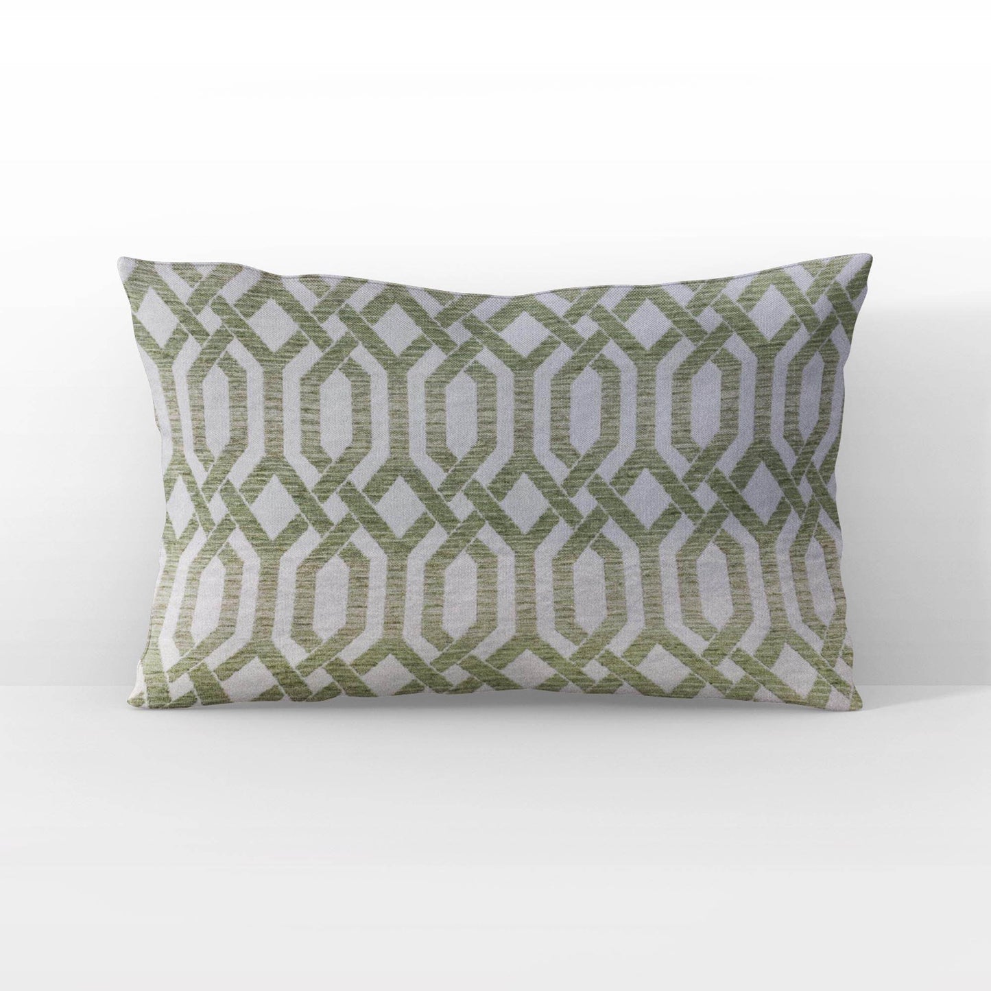 Plutus Green Beige Serene Meadow Imperial Trellis Luxury Throw Pillow - Plutus Brands