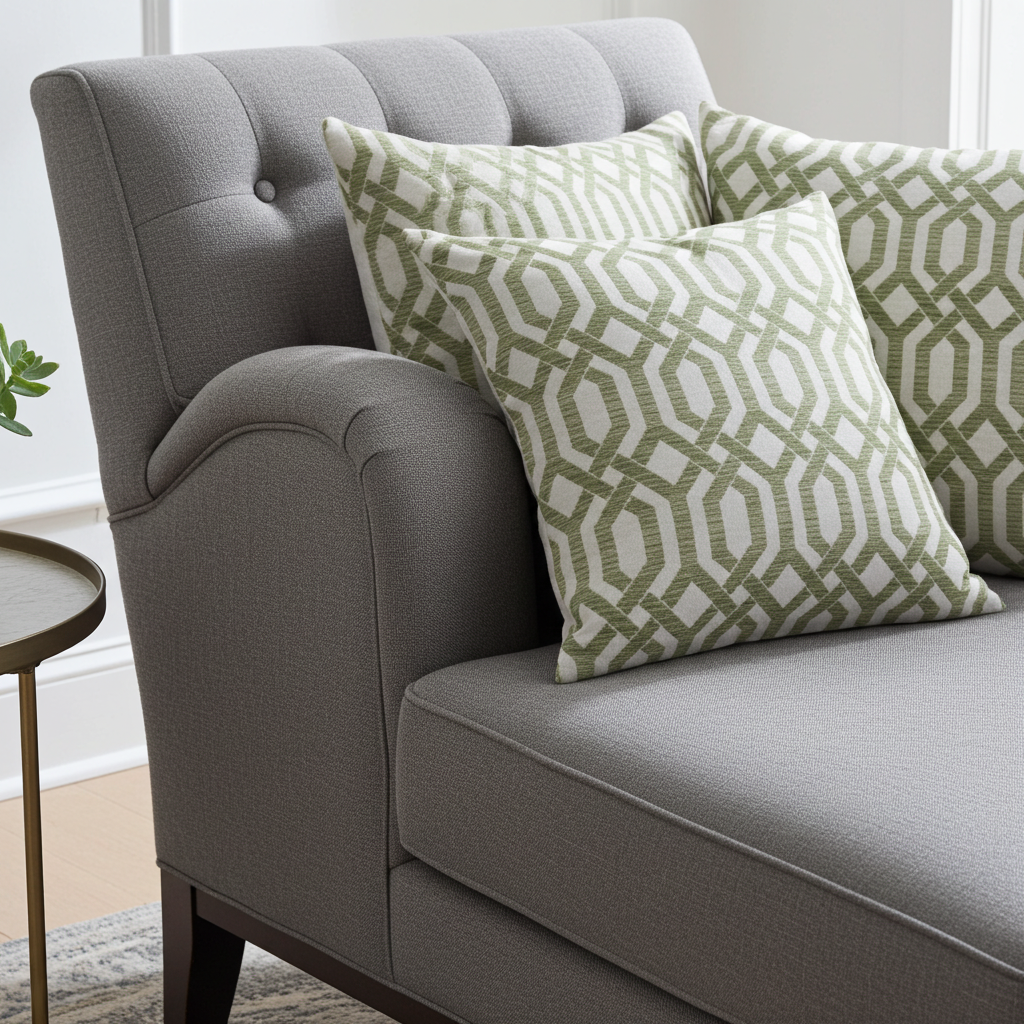 Plutus Green Beige Serene Meadow Imperial Trellis Luxury Throw Pillow