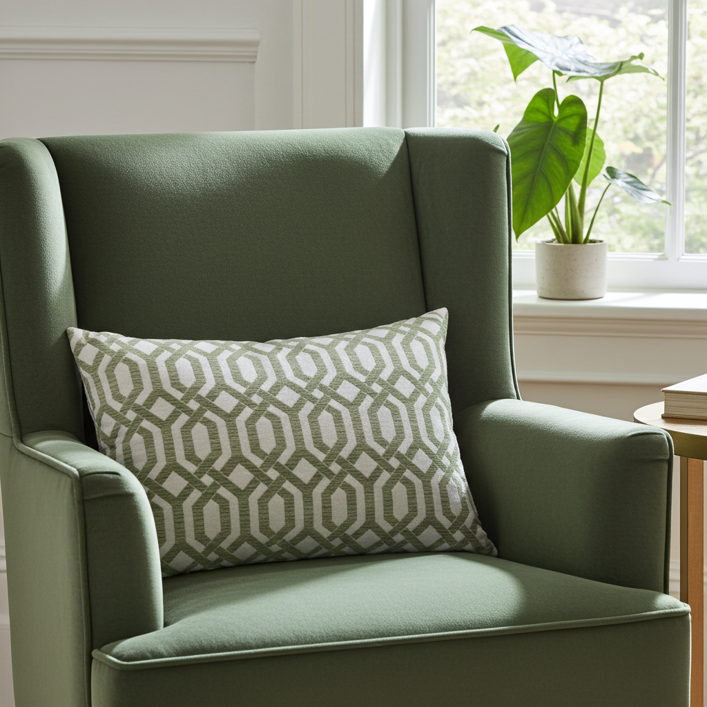 Plutus Green Beige Serene Meadow Imperial Trellis Luxury Throw Pillow