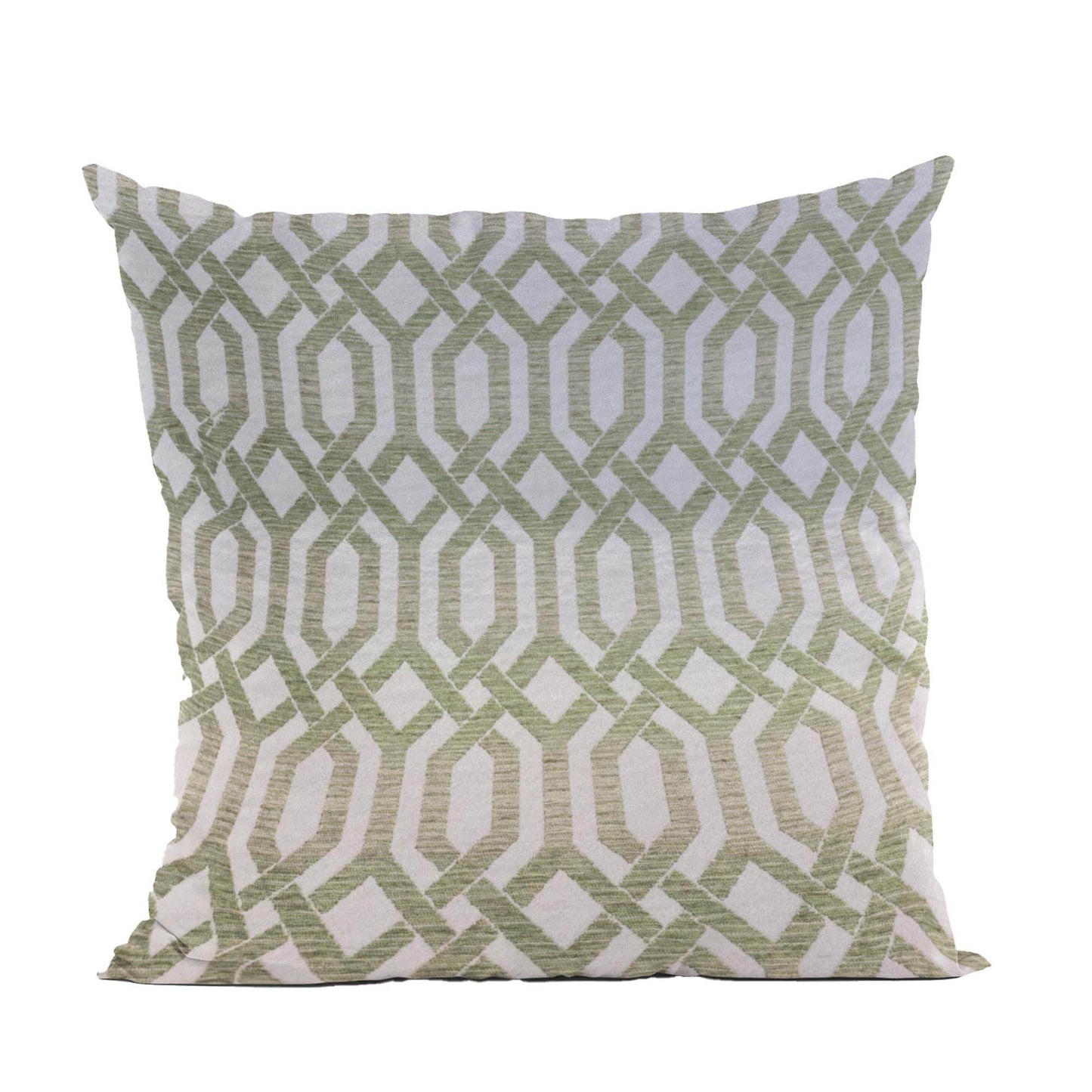 Plutus Green Beige Serene Meadow Imperial Trellis Luxury Throw Pillow - Plutus Brands
