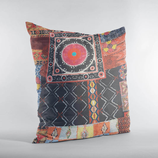 Plutus Multicolor Colorful Mosaic Patch Luxury Throw Pillow - Plutus Brands