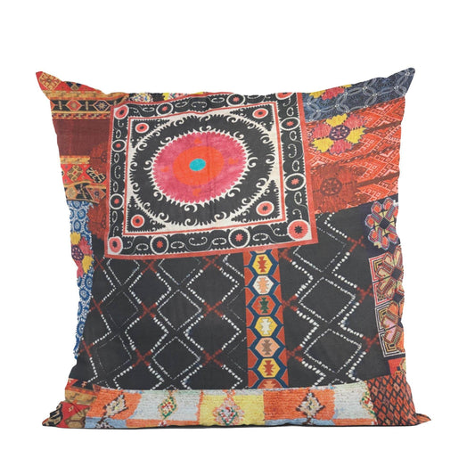 Plutus Multicolor Colorful Mosaic Patch Luxury Throw Pillow - Plutus Brands