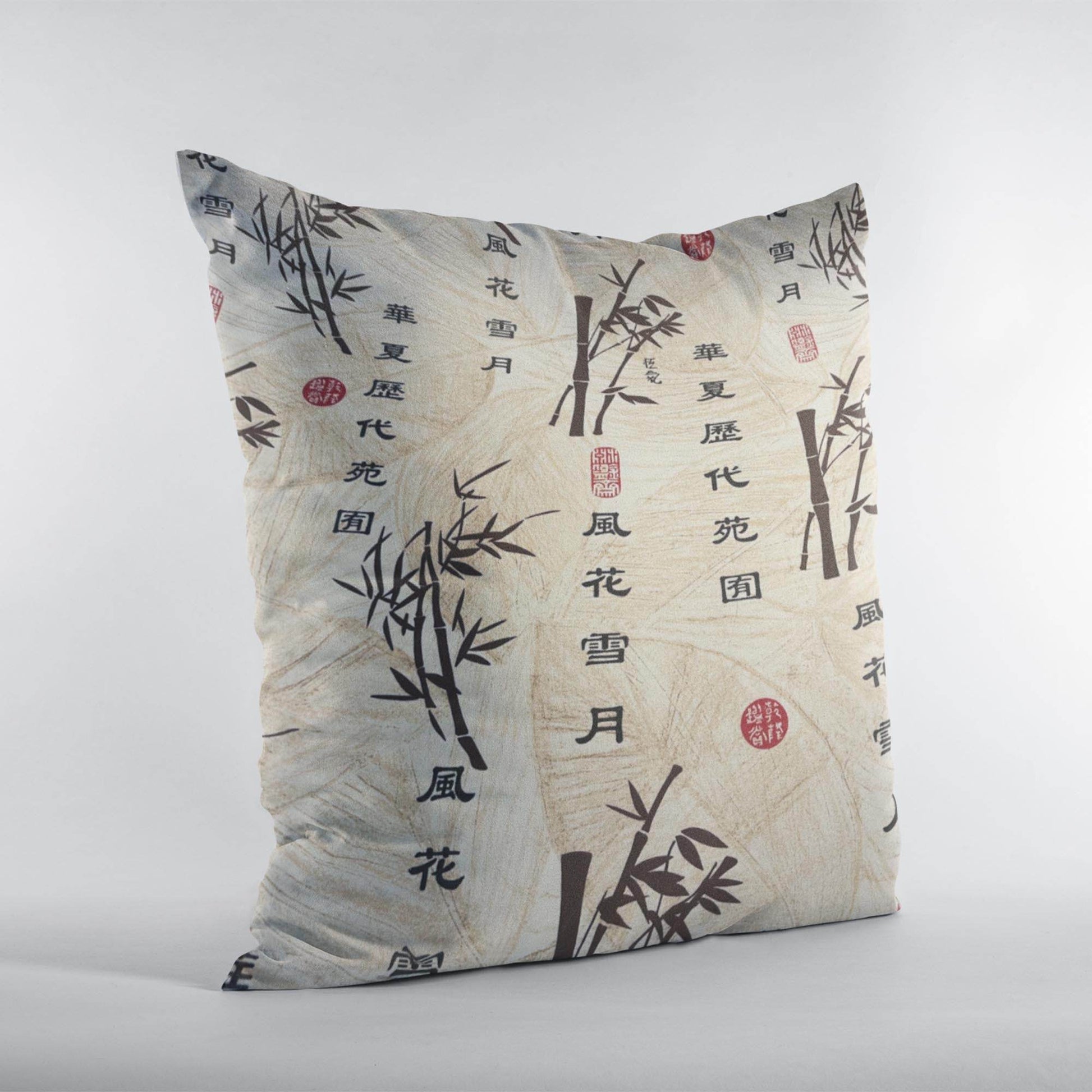 Plutus Black Beige Winds of Romance Floral Luxury Throw Pillow - Plutus Brands